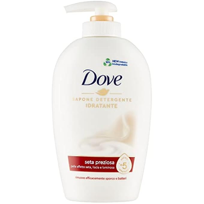 Dove , LIQUID HAND SOAP, MOISTURISING HAND SOAP, PRECIOUS SILK, EFFECTIVELY REMOVES DIRT AND BACTERIA, WITH +5 MOISTURISING AGENTS, FORMULA 99% BIODEGRADABLE, 6 - Image 1